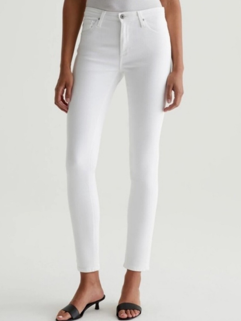 AG//the stilt cigarette leg white jeans NWT